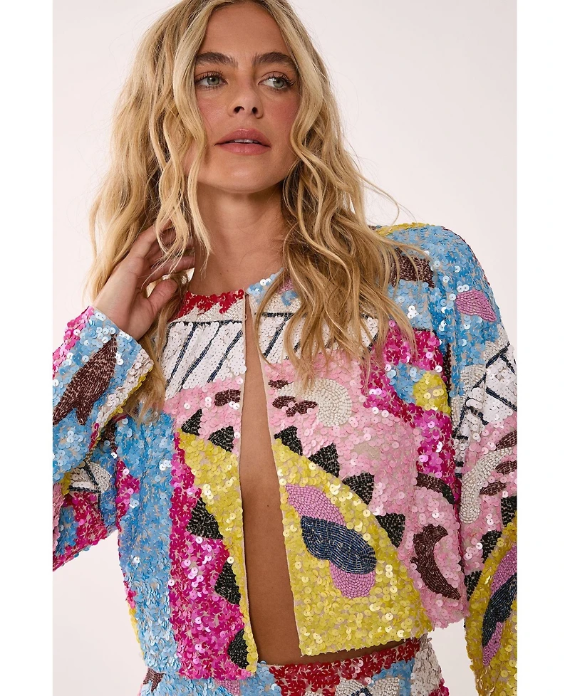 Nasty Gal Women's Abstract Placement Embellished Jacket