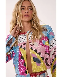 Nasty Gal Women's Abstract Placement Embellished Jacket