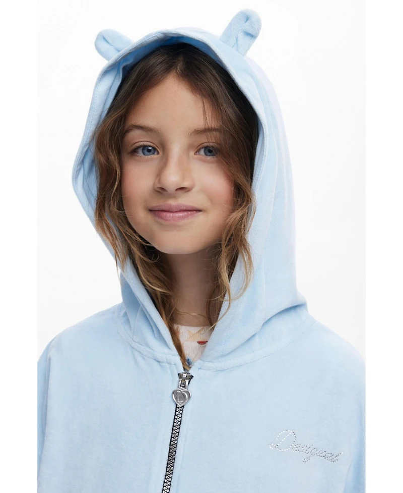 Desigual Girls Girls's Hoodie with ears and strass logo