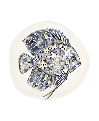 Vietri Reef Discus Fish Oblong Round Platter