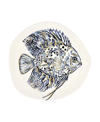 Vietri Reef Discus Fish Oblong Round Platter