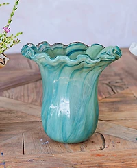 Vietri Onda 32 oz. Glass Small Tulip Vase