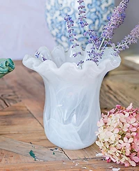 Vietri Onda 32 oz. Glass Small Tulip Vase