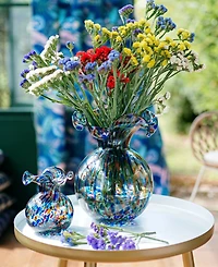 Vietri Hibiscus 96 oz. Glass Carnevale Medium Fluted Vase