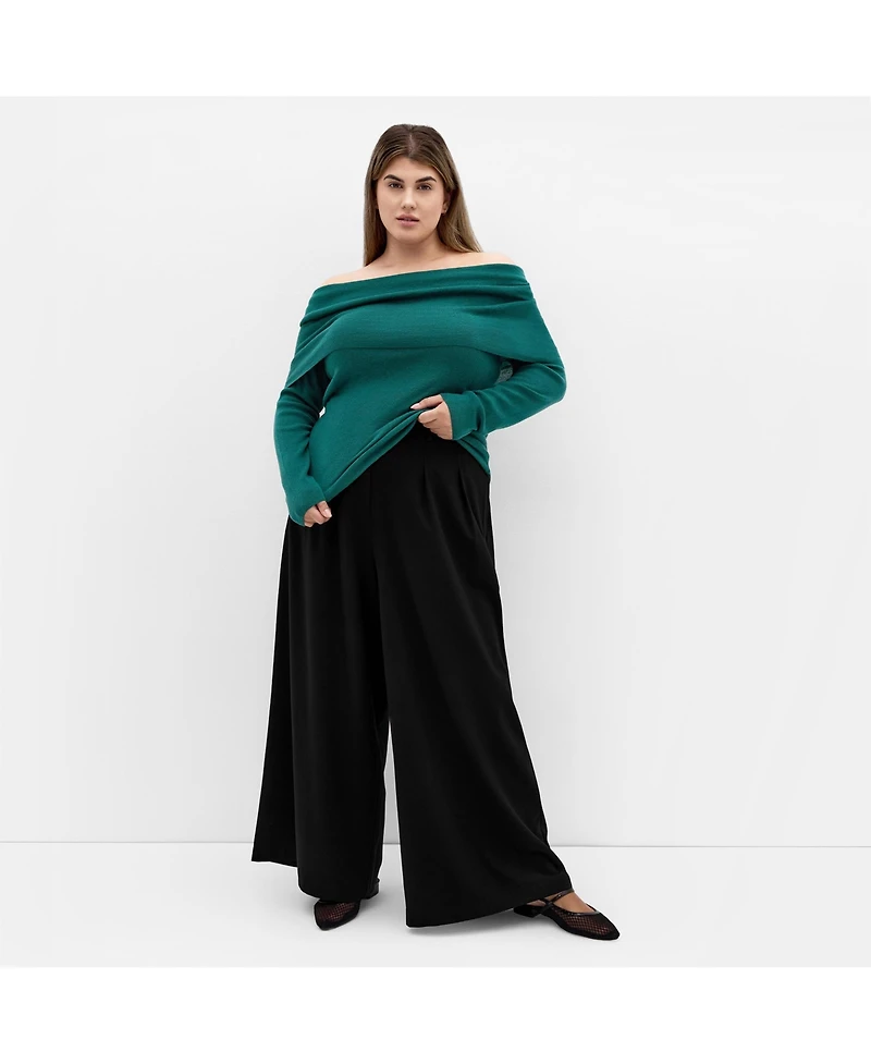 City Chic Plus Florence Off Shoulder Jumper