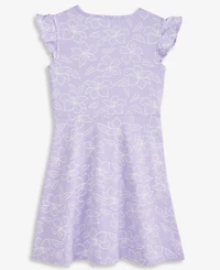 Epic Threads Girls' 5-20 Cotton Hibiscus-Print Flutter-Sleeve Dress, Macy's Exclusive