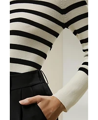 Lilysilk Women's Striped Ultra-fine Merino Wool Sweater