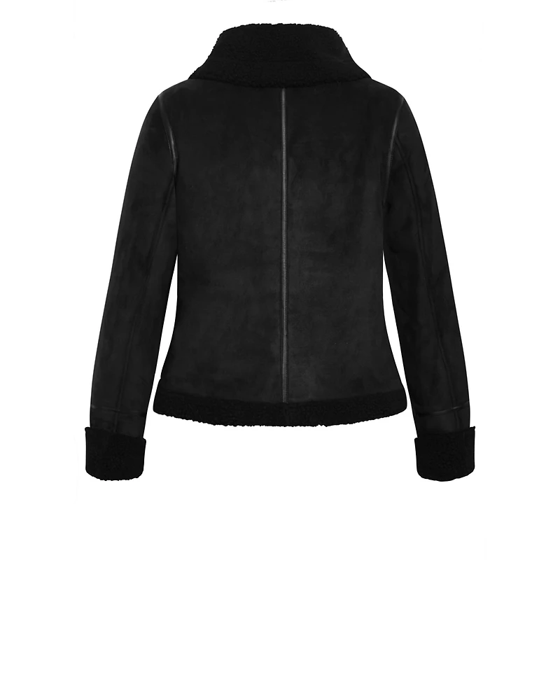 City Chic Plus Sherpa Hunter Jacket