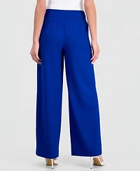 Tahari Asl Petite Mid Rise Wide-Leg Pants