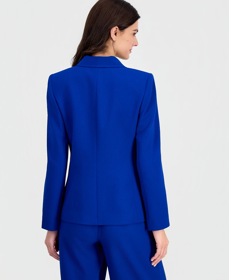 Tahari Asl Petite Peak Lapel One Button Blazer
