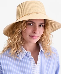 On 34th Charm Trim Straw Down Brim Hat, Macy's Exclusive