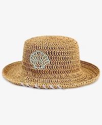 On 34th Icon Embroidered Crochet Straw Bucket Hat, Macy's Exclusive