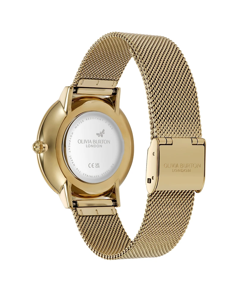 Olivia Burton Women's Celestial Nova Gold Tone Stainless Steel Mesh Bracelet Watch, 35mm