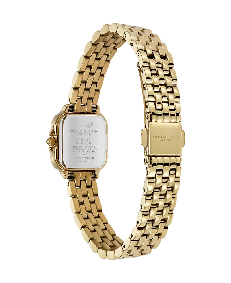 Olivia Burton Women's Mini Grosvenor Gold Tone Stainless Steel Bracelet Watch, 20mm