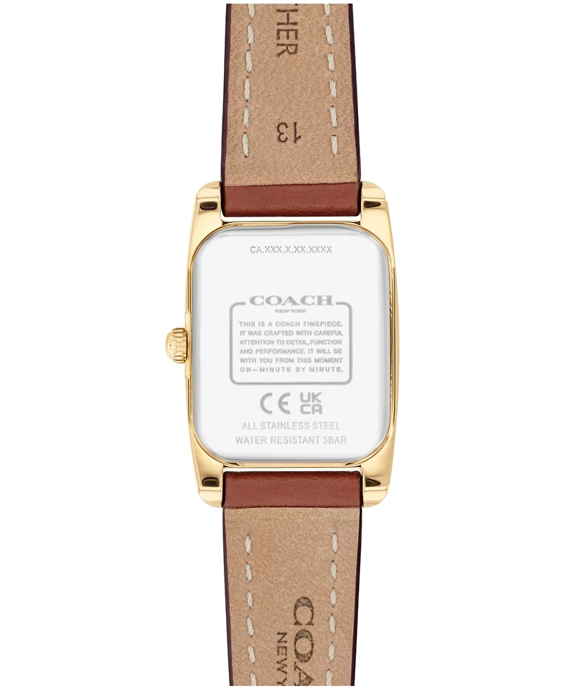 Coach Women's Reese Saddle Leather Strap Watch, 20x30mm