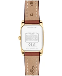 Coach Women's Reese Saddle Leather Strap Watch, 20x30mm