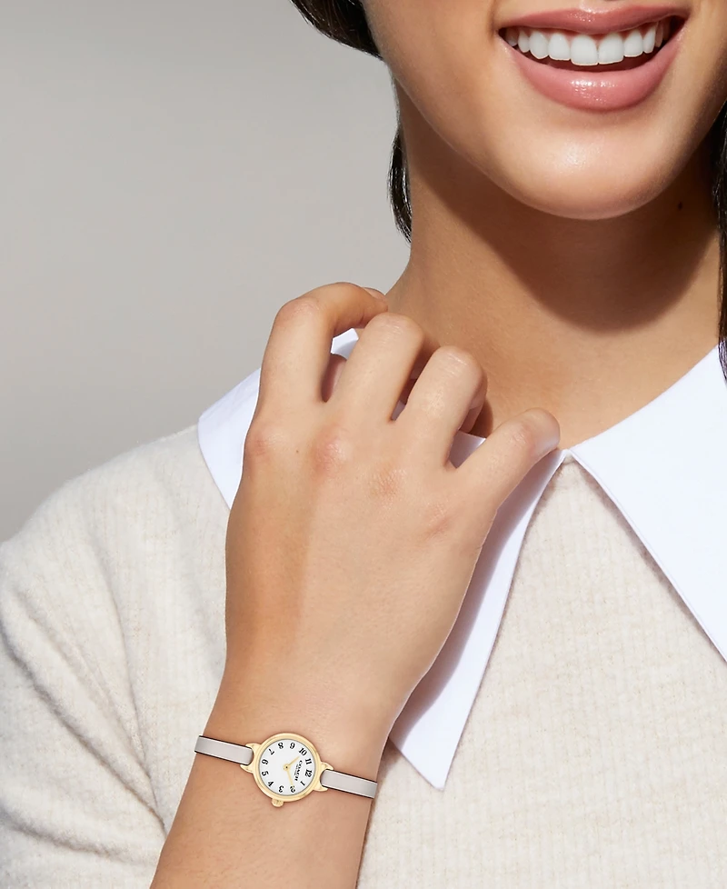 Coach Women's Iris Chalk Leather Strap Watch, 22.5mm