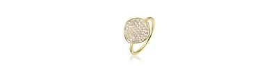 Rachel Glauber 14K Gold Plated with Clear Cubic Zirconia Cocktail Ring