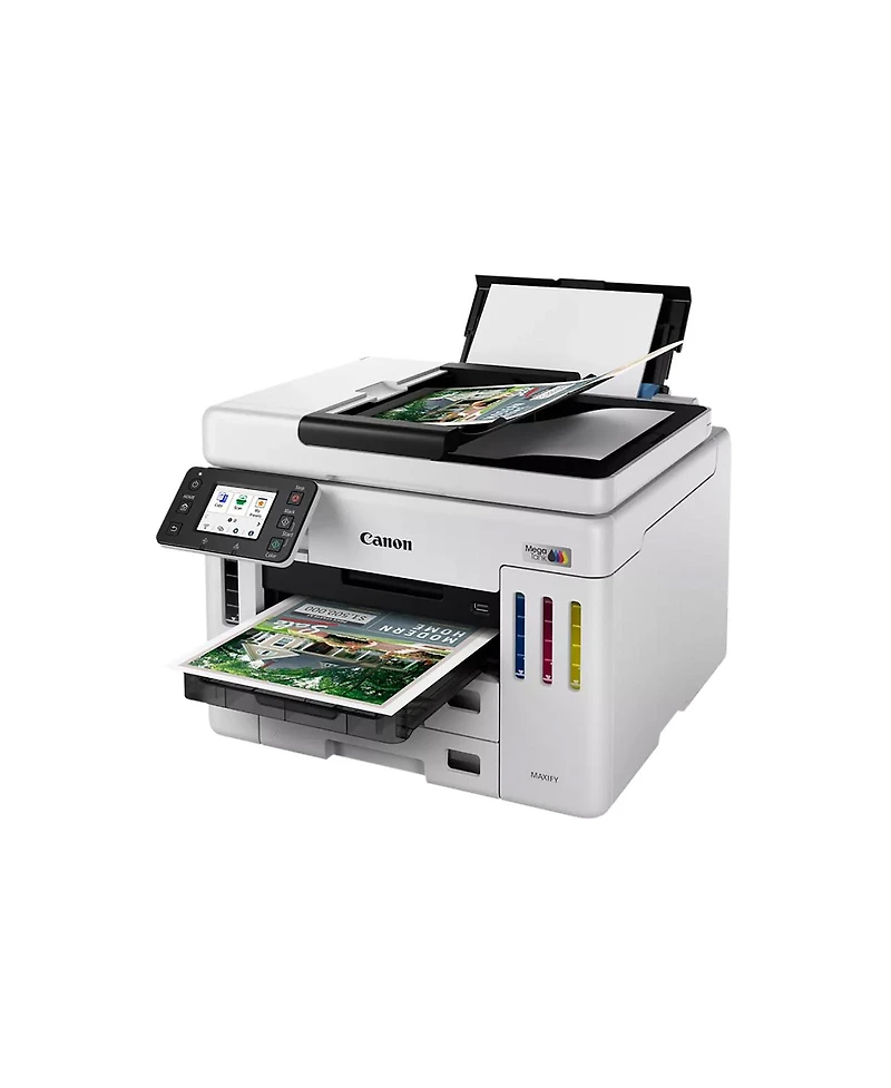 Canon Maxify GX7120 Wireless MegaTank Duplex All-in-One Inkjet Color Printer, Fax, White