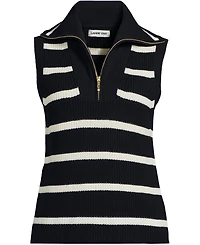 Lands' End Women's Drifter Quarter Zip Vest Sweater