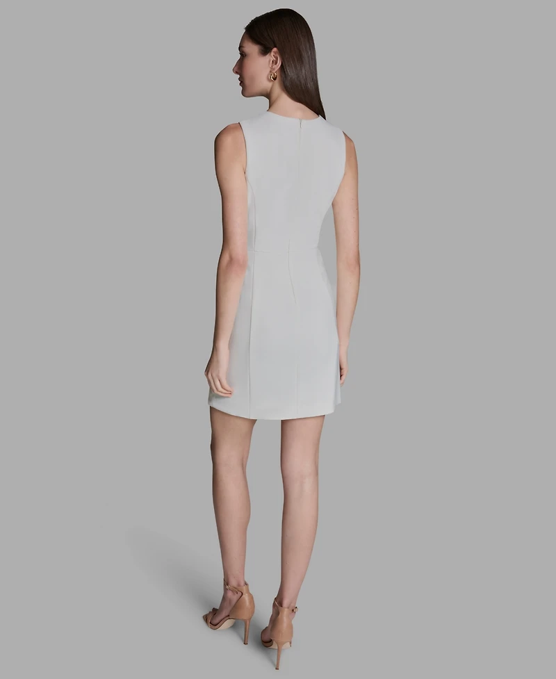 Bcbg Women's Crewneck Twill Asymmetrical Sheath Dress