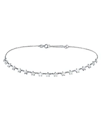 Bling Jewelry American Usa Patriotic Celestial Rock Star Super Stars Thin Collarbone Necklace & Linear Dangle Earrings Jewelry Set Sterling Silver