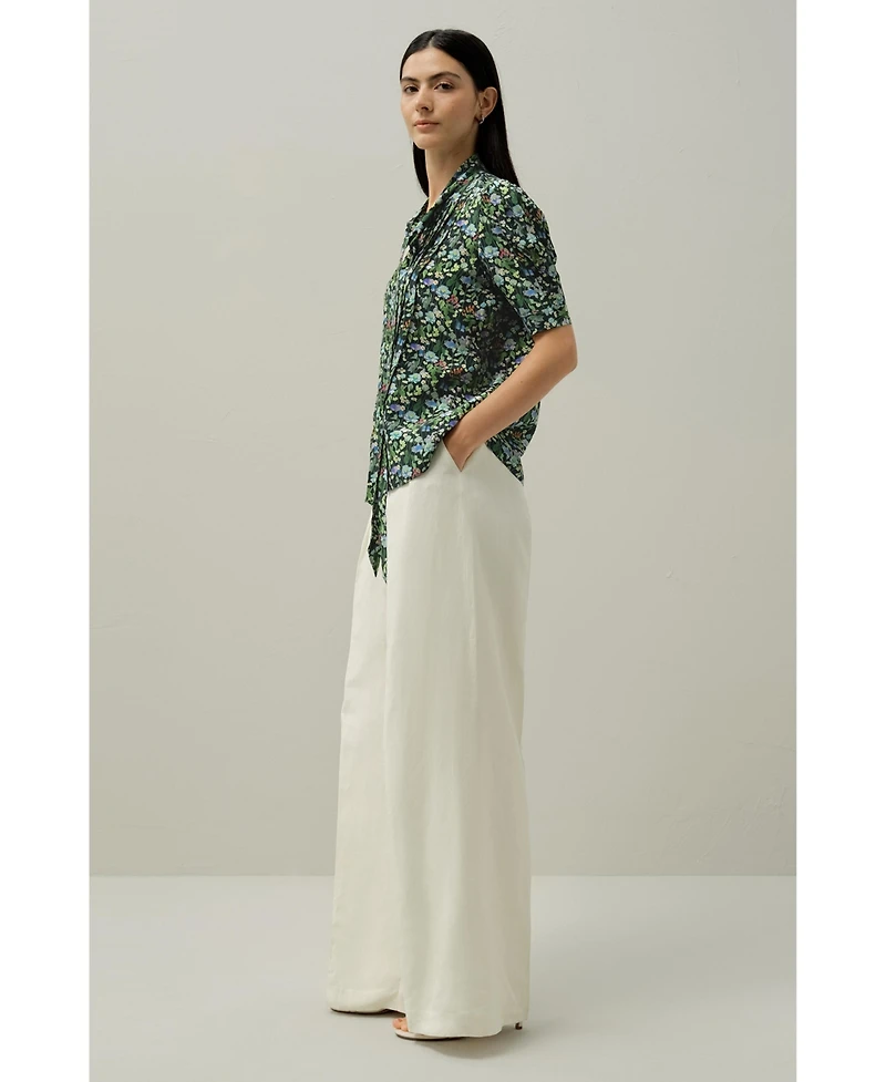 Lilysilk Women's Puff-Sleeve Blouse - Made With Liberty Fabric