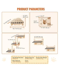Cozito 5-Piece Wall-Mounted Cat Shelf & Perch Set, Holds up to 40 lbs