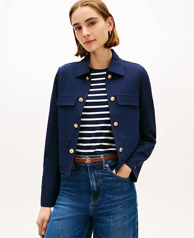 Tommy Hilfiger Women's Ponte Knit Band Collar Jacket