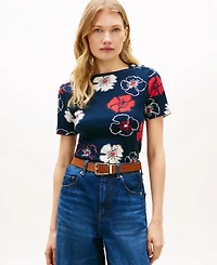 Tommy Hilfiger Women's Ribbed Boxy Crewneck T-Shirt