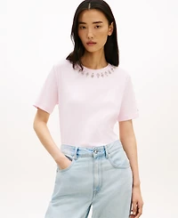 Tommy Hilfiger Women's Ribbed Bling T-Shirt