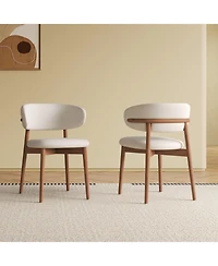 Boyel Living Mid-Century Modern Dining Chairs Set of 2 with Wooden Legs for Kitchen and Living Room