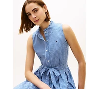 Tommy Hilfiger Women's Sleeveless Collared Frill Dress