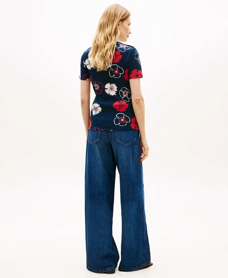 Tommy Hilfiger Women's Ribbed Boxy Crewneck T-Shirt