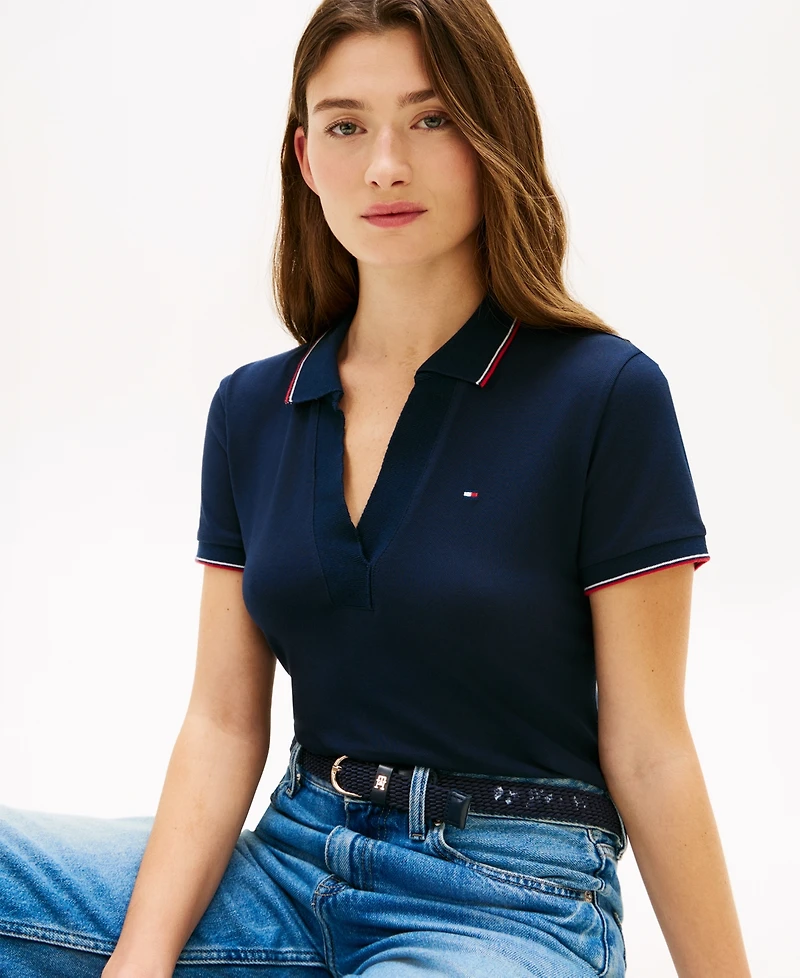 Tommy Hilfiger Women's Classic Pique Short-Sleeve Polo T-Shirt