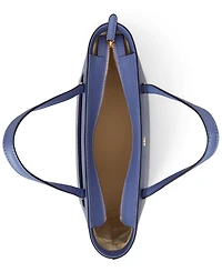 Lauren Ralph Crosshatch Leather Medium Karly Shopper Tote