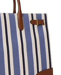 Lauren Ralph Lauren Striped Canvas Devyn Tote Bag