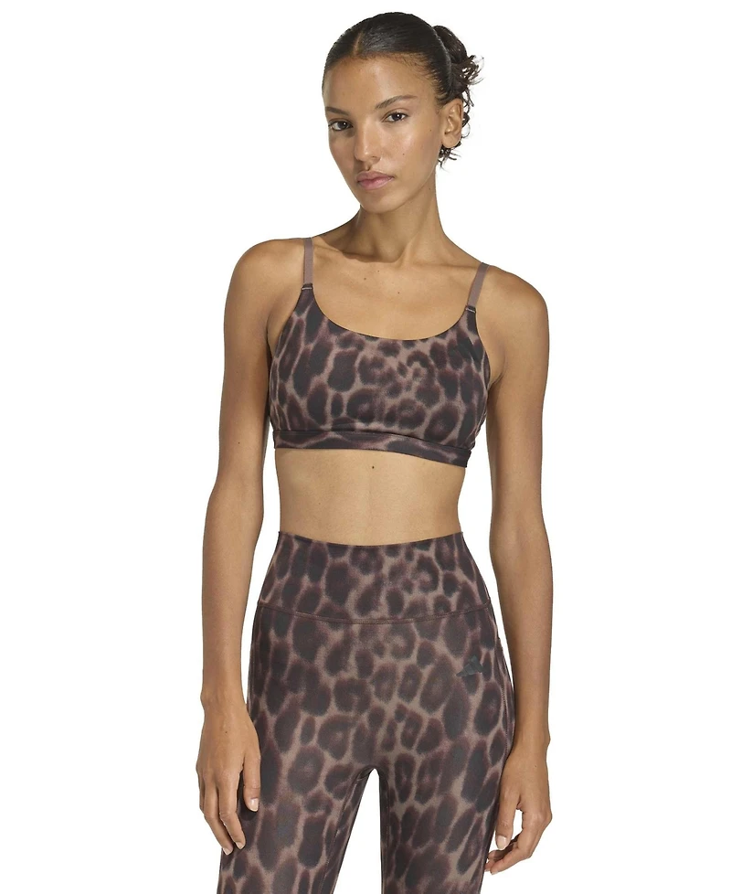 adidas Women's Optime Essentials Workout Leopard Print Bra