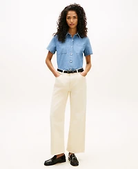 Tommy Hilfiger Women's Short-Sleeve Chambray Shirt