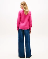 Tommy Hilfiger Women's Roll-Tab Sleeve Collared Shirt