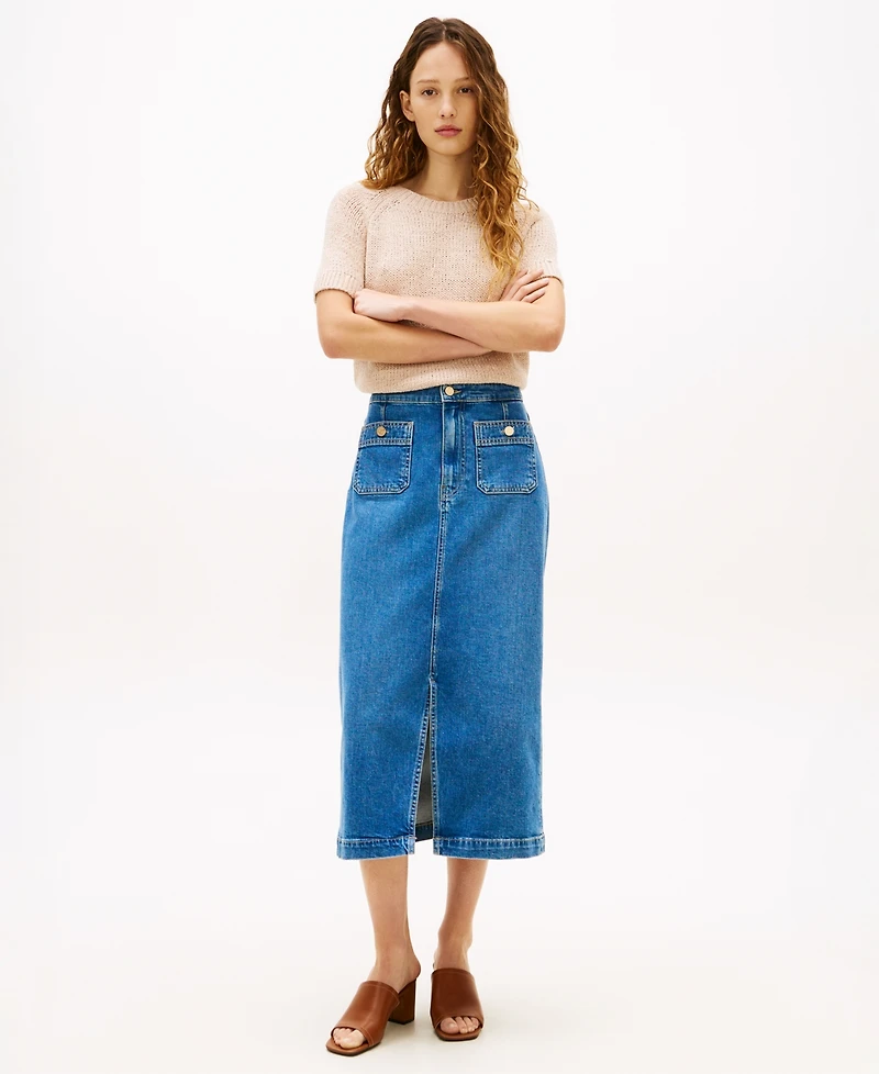 Tommy Hilfiger Women's Denim Midi Skirt