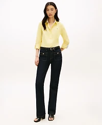 Tommy Hilfiger Women's Classic Poplin Roll-Tab Long-Sleeve Shirt