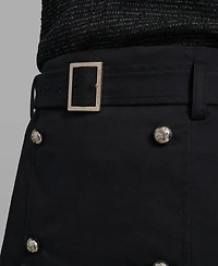 Karl Lagerfeld Paris Women's Polka Dot Belted Skirt