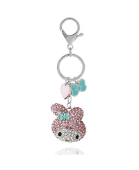Hello Kitty Sanrio My Melody Crystal Keychain with Heart & Bow Charms