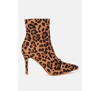 Rag & Co Women's Vilda Leopard Print Stiletto Boots