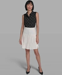 Karl Lagerfeld Paris Women's Zipper Back Pleated Skirt