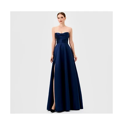 Bariano Women's Ameira Strapless Cowl Gown