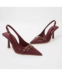 Berness Women's Coraline Slingback Heels with Ornamental Buckle