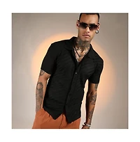 Campus Sutra Men's Tilted-Knit Shirt