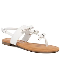 Sugar Women's Buckle Round Toe Flat Sandals